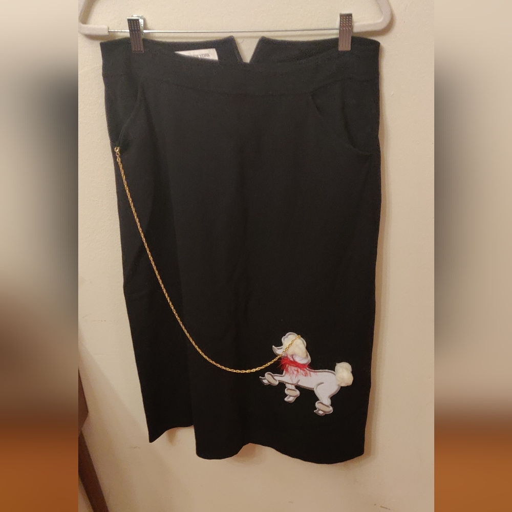 Jones Of New York Black Skirt  Homemade 50s Poodle Design Costume Halloween